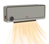 Wall Downflow Heater 2 Heat and Fan Home Electric Space Heater Timer Remote Grey