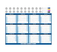 Wall Dry Erase Calendar, Reusable Magnetic Wall Planner, Wipe Clean for Home, Kitchen, School