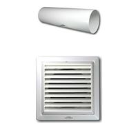 Wall Duct Liner & Fixed Grille External Vent Grille Cover 100mm (White)