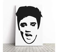 Wall Elvis Presley Face Art Canvas Print | Gallery Wrapped 30mm Frame Wall Art | 20x14 inches | Ready to Hang | Contemporary People Picture | Living Room Bedroom Lounge Office