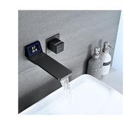 Wall Faucet Bathroom with Temperature Display,Wall Mounted Bathroom Faucet Waterfall,180° Rotating Bathroom Faucets,Wall Mounted Bathroom Sink Faucet with Rough-in Valve,Waterfall Faucet
