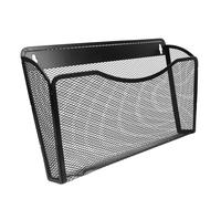 Wall File Organizer Hanging Rack Metal Mesh Carbon Steel for Home and Office Large Black Wall Mounted Holder for Files and Magazines