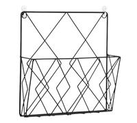 Wall File Organizer, Metal Wire Wall Mounted File Holder, Newspaper Document Mail Holder, Book Storage Organizer for Entryway Kitchen Bathroom Home Decor