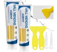 Wall Filler Repair Kit 2Pack - Professional Drywall Mending Agent with Paste, Scraper for Holes, Cracks, Peeling Paint & Graffiti Removal