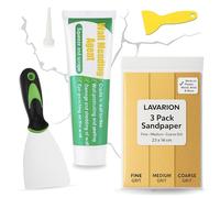 Wall Filler Repair Kit - All Purpose Crack & Hole Filler for Plaster, Drywall & Wood - Ready Mixed Polyfilla with Putty Scrapper, Metal Scraper & Sandpaper - Interior Wall Mending Paste
