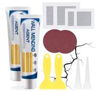 Wall Filler Repair Kit,Wall Repair Cream,Wall Spackle Polyfiller Kit with Drywall Repair Patch,Sandpaper,Wall Repair Paste,Scraper,Wall Filler Ready Mixed for Holes, Peeling, Graffiti,Crack