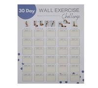 Wall Fitness Planner 30-Day Challenge, Exercise Routine Log Sheet, Blank Workout Poster for Quick Planning, Men, Women, Teens, Home Gym, Office, School Fitness