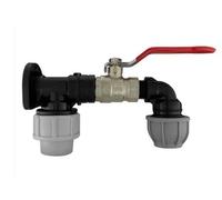 Wall Flange Kit 20mm MDPE - Designed for Secure and efficient Connections with 20mm MDPE Pipes Suitable for Gardening, Backyard, Around The House, Farmhouse (Lever Valve & 20mm MDPE Elbow Outlet)
