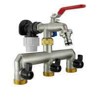 Wall Flange Kit 20mm MDPE - Designed for Secure and efficient Connections with 20mm MDPE Pipes Suitable for Gardening, Backyard, Around The House, Farmhouse (Triple Outlet Metal Splitter Tap)