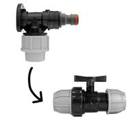 Wall Flange Kit 20mm MDPE - Designed for Secure and efficient Connections with 20mm MDPE Pipes Suitable for Gardening, Backyard, Around The House, Farmhouse (Snap-On Male & Inline Valve)