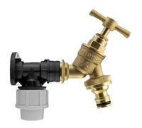Wall Flange Kit 20mm MDPE - Designed for Secure and efficient Connections with 20mm MDPE Pipes Suitable for Gardening, Backyard, Around The House, Farmhouse (Brass Garden Tap 1/2" Snap On)