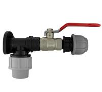 Wall Flange Kit 20mm MDPE - Designed for Secure and efficient Connections with 20mm MDPE Pipes Suitable for Gardening, Backyard, Around The House, Farmhouse (Lever Valve & 20mm MDPE Outlet)