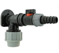Wall Flange Kit 25mm MDPE + in-Line Valve + 20mm Barb - Designed for Secure and efficient Connections with 25mm MDPE Pipes.