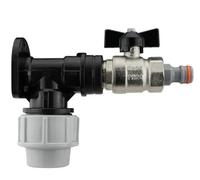 Wall Flange Kit 25mm MDPE Set Connectors - Designed for Secure and efficient Connections with 25mm MDPE Pipes. (Bib Valve + Click Lock Male WL)