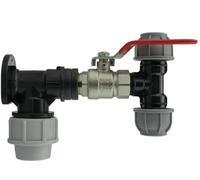 Wall Flange Kit 25mm MDPE Set Connectors - Designed for Secure and efficient Connections with 25mm MDPE Pipes. (Lever Valve + 20mm MDPE Tee)