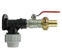 Wall Flange Kit 25mm MDPE Set Connectors - Designed for Secure and efficient Connections with 25mm MDPE Pipes. (Lever Valve + 25mm Barbed Geka Set)