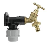 Wall Flange Kit 25mm MDPE Set Connectors - Designed for Secure and efficient Connections with 25mm MDPE Pipes. (Brass Garden Tap Snap-On Male)