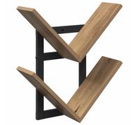 Wall Floating Shelf with Shelf with Storage Engineered Wood Shelves vidaXL