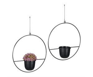 Wall Flower Plant Pot Flowerpot Holder Decor Garden Balcony Durable Iron Blak