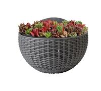 Wall Flower Pot - Imitation Rattan Flower Pots for Wall - Houseplants Elegant Container Semicircular Decor for Orchid Impatiens Begonias Pothos Petunias