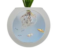 Wall Flower Vase, Silicone Wall Plant Pot, Fish Tank Terrarium Holder, Oblate Globe Propagation Station, 4.69 x 4.21 x 2.72 inches, Ideal for Air Plants and Gardens