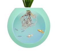 Wall Flower Vase, Silicone Wall Plant Pot, Fish Tank Terrarium Holder, Oblate Globe Propagation Station, 4.69 x 4.21 x 2.72 inches, Ideal for Air Plants and Gardens