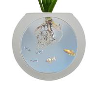 Wall Flower Vase | Strong Adhesive Silicone Vase Wall Plant Pot,Oblate Globe Propagation Station, Clear Fish Tank Mount for Air Plants, Succulents, Hydroponics Plants