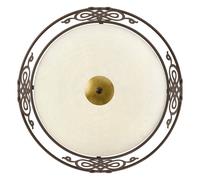 Wall Flush Ceiling Light Antique Brown Gold Shade Beige Glass Bulb E27 2x60W