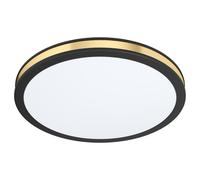 Wall Flush Ceiling Light Colour Black Shade White Gold Plastic Bulb LED 12W