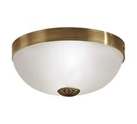 Wall Flush Ceiling Light Colour Bronzed Shade White Satin Glass Bulb E27 2x60W