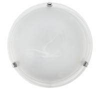 Wall Flush Ceiling Light Colour Chrome Shade Glass Alabaster Bulb E27 2x60W