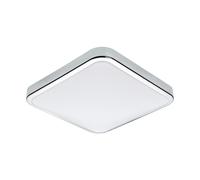 Wall Flush Ceiling Light IP44 Bathroom Chrome Shade White Plastic Bulb LED 16W