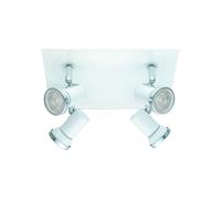 Wall Flush Ceiling Light IP44 Bathroom Colour White Chrome Bulb GU10 4x3.3W Incl