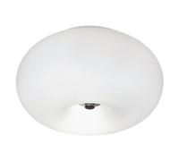 Wall Flush Ceiling Light Satin Nickel Shade White Glass Opal Matt Bulb E27 2x60W