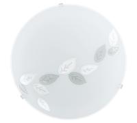 Wall Flush Ceiling Light White Shade Leaf Design Satin Glass Bulb E27 1x60W