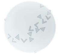 Wall Flush Ceiling Light White Shade Traingle Design Satin Glass Bulb E27 1x60W