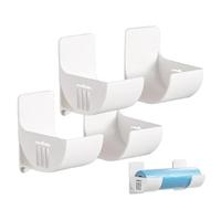 Wall Foil Organizer Rack - 4X Foil Storage Adhesive Wall Shelf | Over Kitchen Cabinet Door Tea Hand Towel Rail Holder Hanger Storage | Housewife Solution Garbage Bags Organizer For Dining Room