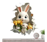 Wall & Fresco Stickers,2D Cartoon Adhesive,Easter Hole Design Egg Rabbit Pattern Wall Sticker | Für Bass Ukulele Geige Instrumenten Wartung