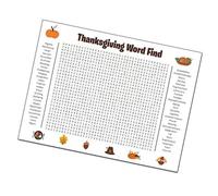 Wall Game Jumbos Thanksgiving Word Search Poster Holiday Find Puzzle for Family and Classrooms Party Party Activity Find Puzzle
