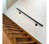 Wall Handrail for Stairs Steps | Indoor Staircase Bannister Round Iron Tube Grab Bar | 1m 1.5m 2m 3m 4m 5m Wrought Iron Railing Safety Porch Deck Non-Slip Grab Rail(100cm/39in)