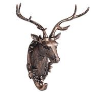 Wall Hanger Deer Head Single Wall Hook, Hanger Animal Shaped Coat Hat Hook Coat Rack, Animal Hook Jewelry Key Scarf Wall Hanger Creative Deer Head Self Adhesive Home Decor(Deer head (antique gold))