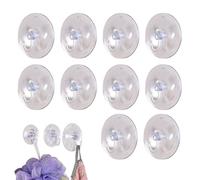 Wall Hanger with Suction Cup - Powerful Clear Hook, 10 Pack, No Drilling Hangers | 1kg Load Hooks for Bathroom, Living Room, Kitchen, Easy Adhesive Installation, Strong, Durable