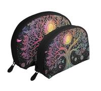 Wall Hanging Bohemia Printed Makeup Bags 2-Piece Portable Shell Travel Toiletry Bag