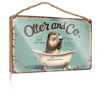 Wall Hanging Decor Men Otterly Relaxing: Vintage Soap Ad With A Splash Of Fun Wooded Sign Bathroom Decor Wall Art Pool Stuff(15X28CM)