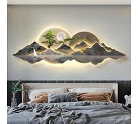 Wall Hanging Decor with LED Light, 3D Frameless Modern Art for Living Room, Bedroom, Entrance - Plug-in Power Supply, Crystal Porcelain Design