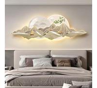 Wall Hanging Decor with LED Light, 3D Frameless Modern Art for Living Room, Bedroom, Entrance - Plug-in Power Supply, Crystal Porcelain Design