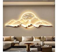 Wall Hanging Decor with Ligth, 3D Wall Hanging Mural for Bedroom, Plug-in Power Supply Led Wall Art, Creative Landscape Wall Sculptures for Bedroom Living Room Entrance Door(D,47.2x15.7in/120x40cm)