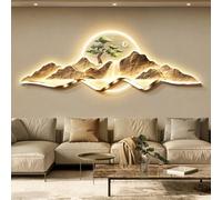 Wall Hanging Decor with Ligth, 3D Wall Hanging Mural for Bedroom, Plug-in Power Supply Led Wall Art, Creative Landscape Wall Sculptures for Bedroom Living Room Entrance Door(E,47.2*15.7in/120*40cm)