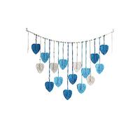 Wall Hanging Large Macrame Leaves Tapestry, Boho Wall Hanging Decor, Cotton Handmade Wall Tapestry Art Decor, for Nursery Bedroom Living Room Home Decor, 28 X 49 Inch (Blue)