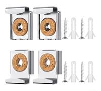 Wall Hanging Mirror Bracket Kit 4 Pieces Featuring Heavy Duty Spring Clips, Rib Clips, and Screw Dowels for Secure and Stable Installation